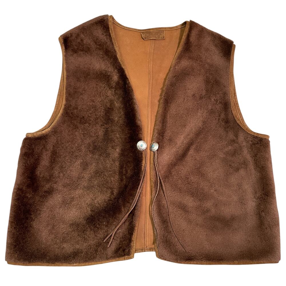 Vintage Lauren Ralph Lauren Western Leather Vest Made in Italy